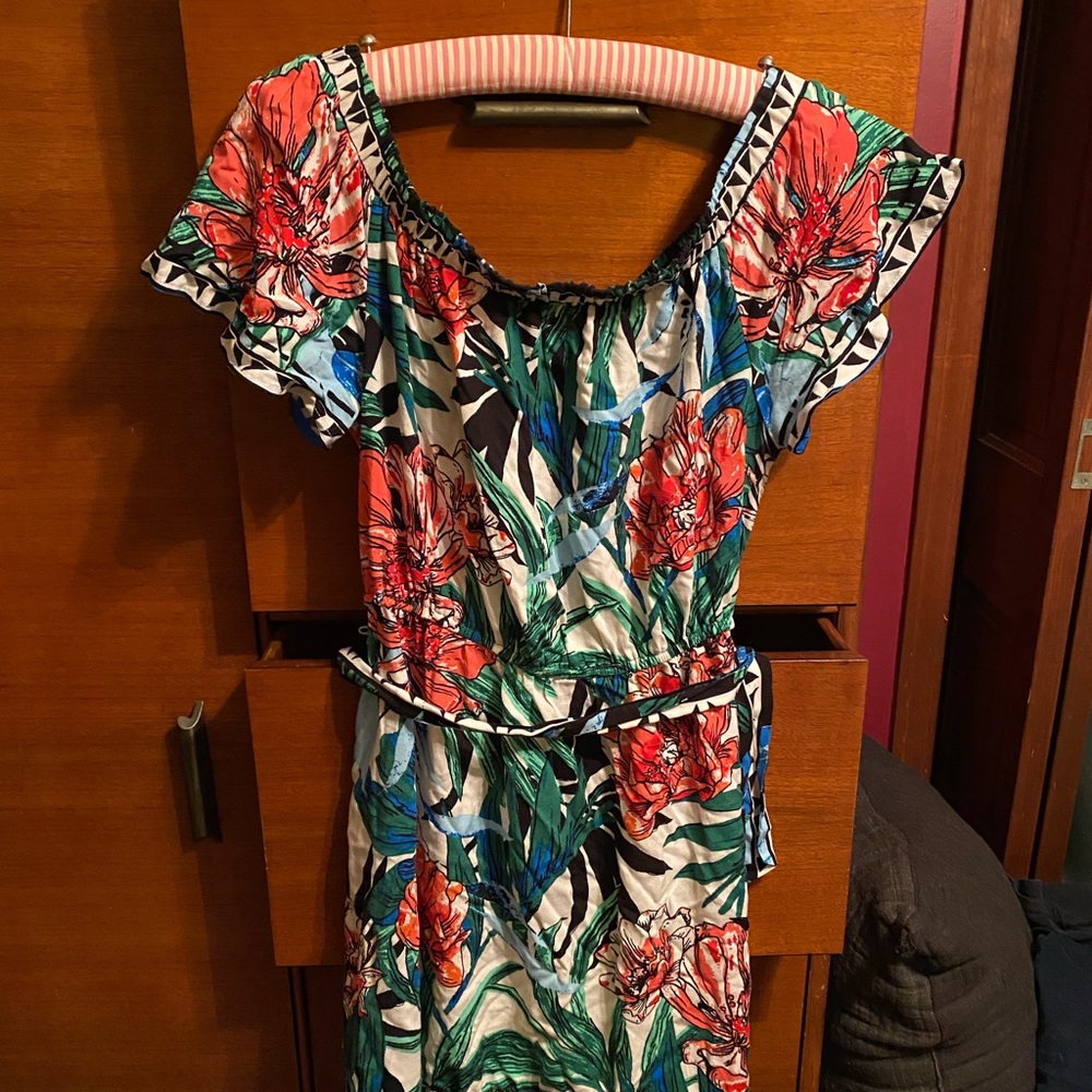 Off the shoulder floral dress, size medium